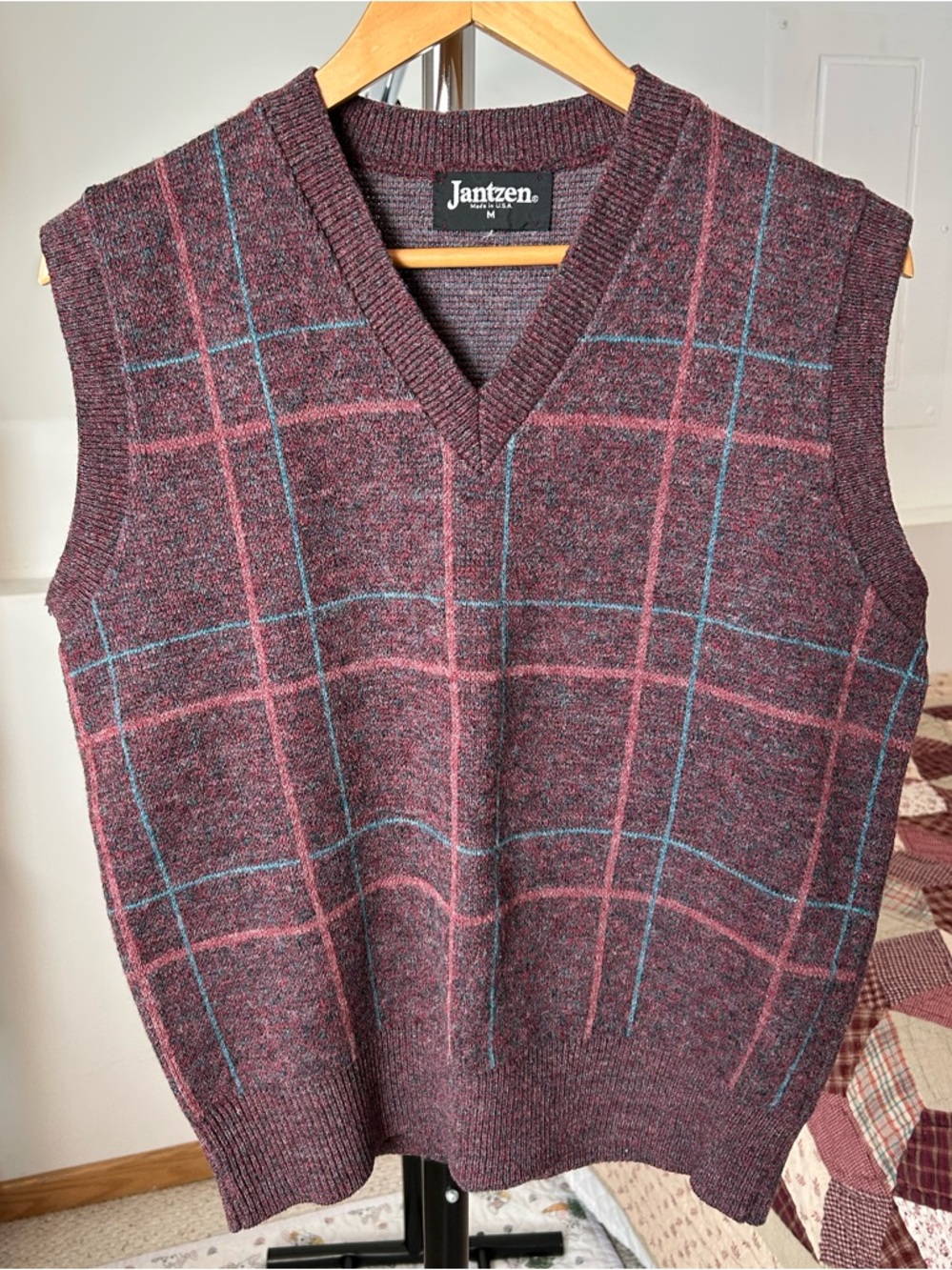 Vintage Jantzen Plaid Sweater Vest Wool